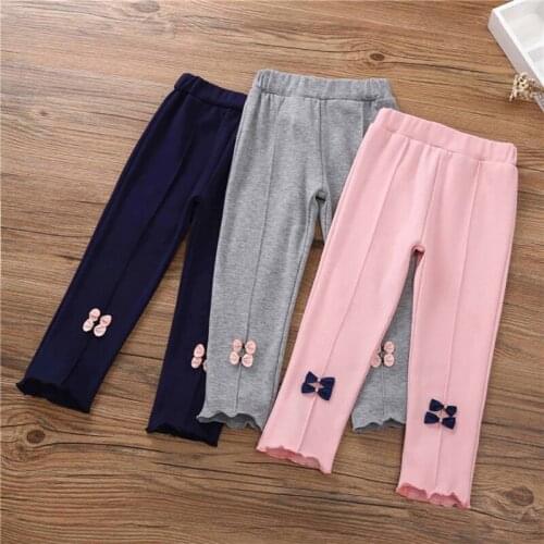 WEIXINBUY Girls Leggings Spring Autumn Children Pants Clothes Bow Princess Legging Trousers Skinny Pants For Baby Girls 1-10T