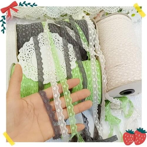 10Yards Grey Green Elastic Lace Trim Ribbon For Sewing Accessories DIY Underwear Lingerie Decoration Lace Trim 1cm Width