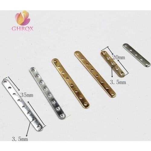 GHRQX Hot Sell Rhodium Gold 5 hole 7 hole connection Spacer DIY metal Jewelry fittings Wholesale 100 pcs