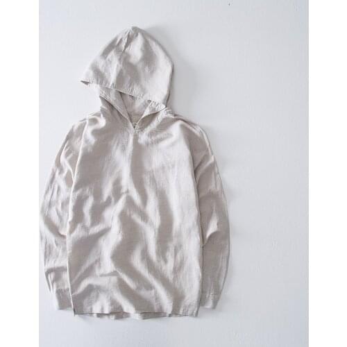 Linen and cotton brand hooded men solid simple fashion hoodies male long-sleeved comfortable casual hoodie mens kleding ropa