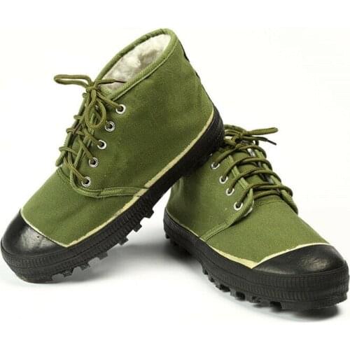Chinese Army Train Liberation Shoes Mens Winter Warm Labor Protector Boots Warm Cotton Shoes Labor Plush Thick