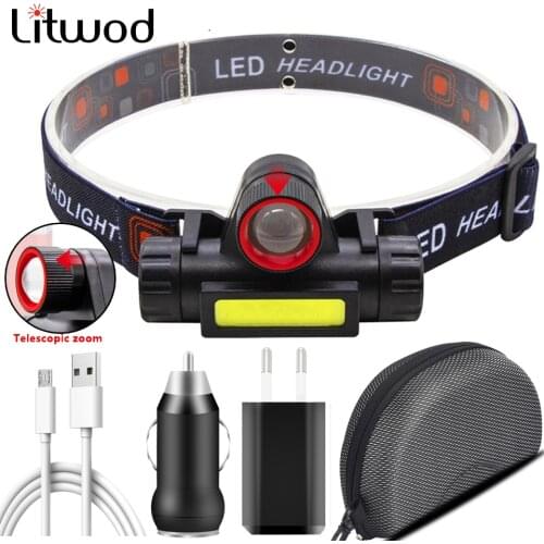 Sensor XP-G Q5 Zoomable Headlamp Head Lamp Headlight Waterproof 2500lm Led Built in Usb Rechargeable 18650 Battery Working Light