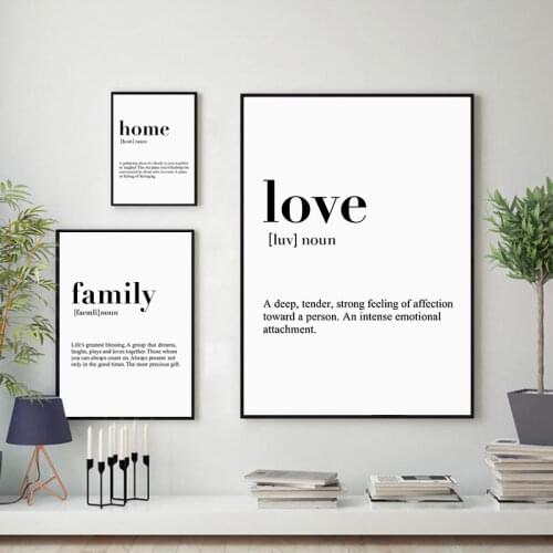 Nordic Minimalist Canvas Painting Love Home Family Quote Poster Print Modern Wall Art Wall Pictures for Living Room Home Decor
