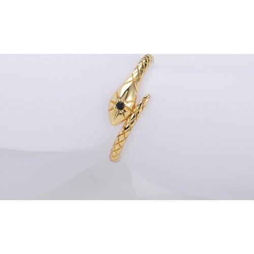 New Fashion Retro Metal Snake Ring for Women Exquisite Shiny Cubic Zirconia Finger Ring Gold Ring Boho Party Female Jewelry