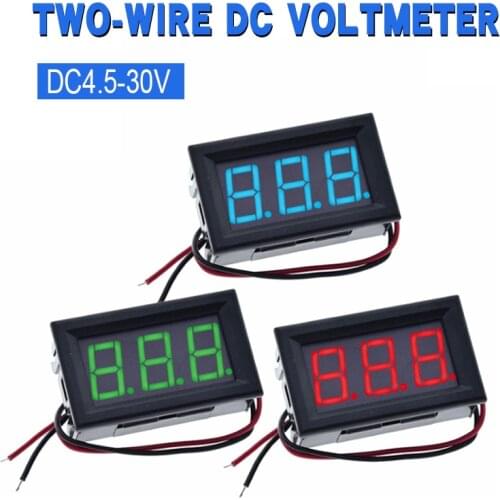 New Mini Two-wire 5V-30V DC Digital Voltmeter, Voltmeter With Reverse Polarity Protection, Voltmeter For Circuit Measurement
