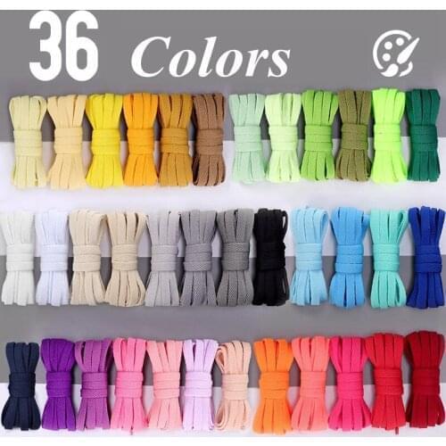 Flats Shoelaces Classic Shoe Laces Off Sneaker White Sports Men Women Children Shoelace Casual Shoe Strings 36colors 1Pair