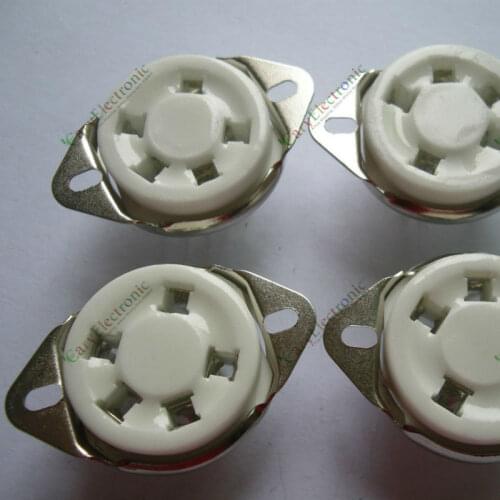 Wholesale and retail 20pcs 5pin New Ceramic Tube Sockets for 807 Valve 5-21 US style base audio amps free shipping