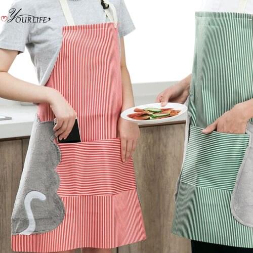 OYOURLIFE Cute Cartoon Cooking Kitchen Apron For Woman Men Chef Waiter Cafe Shop BBQ Hairdresser Aprons Bibs Kitchen Accessories