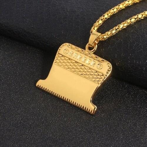 Fashion Hip Hop Barber Bamboo Chain Necklace Pendant Women Men Hairdresser Tools Cool Jewelry Gift Accessories
