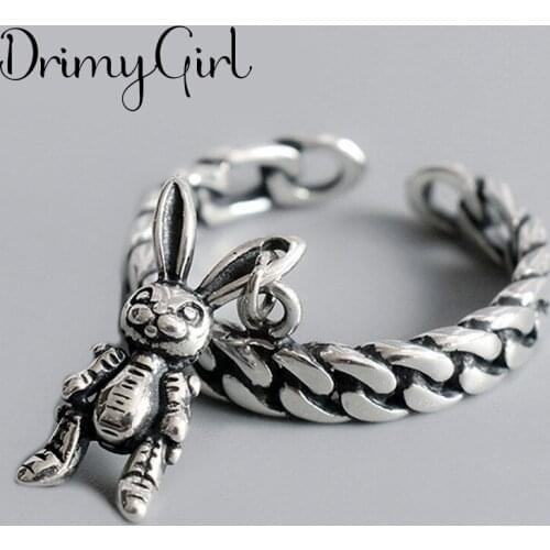 Exaggerated Personality Retro Rabbit Rings For Women Charm Engagement Rings Men Vintage Knuckle Finger Jewelry