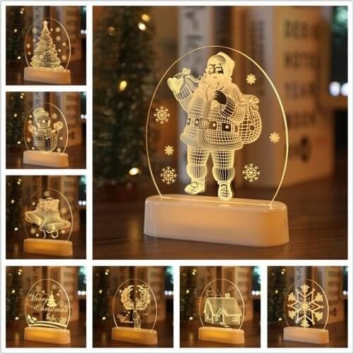 Christmas Decorations for Home LED Santa/Tree Night Lights Christmas Ornaments Home Decor New Year 2022 Navidad 2021