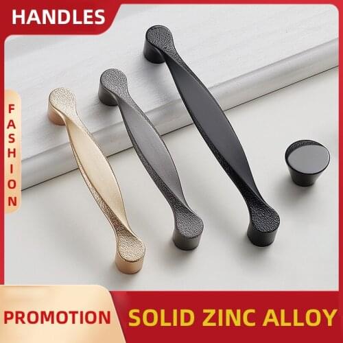 Cabinet Knobs and Handles Wardrobe Golden Door Handle Solid Zinc Alloy Drawer Pulls Cupboard Handle Furniture Hardware Knob