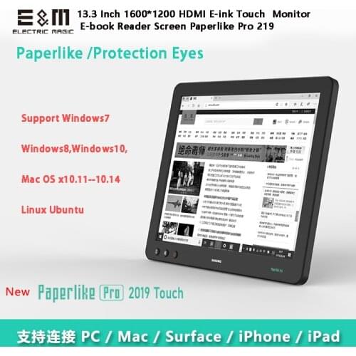 13.3 Inch 1600*1200 E Ink Touch Monitor Reader Screen Paperlike Pro Eyes Care Edit Codes Online Course PC Mac Display DASUNG