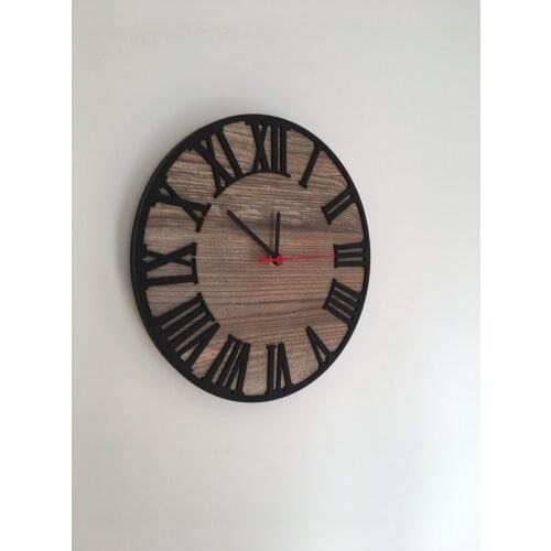 North Designed Booties Black Roman Decorative Wall Clock 30 Cm