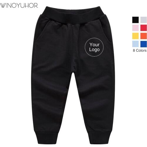 Customized Print Trousers Kids Baby Birthday Your Own Design Logo Picture Sport Pants Jogging DIY Toddler Boys Girls Sweatpants