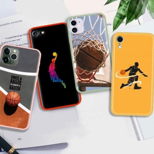 Candy Color Silicone Case For iPhone 11 Pro Max SE 2020 X XS MAX XR 6 6S 7 8 Plus Soft TPU Phone Cover Basketball Basket Ball