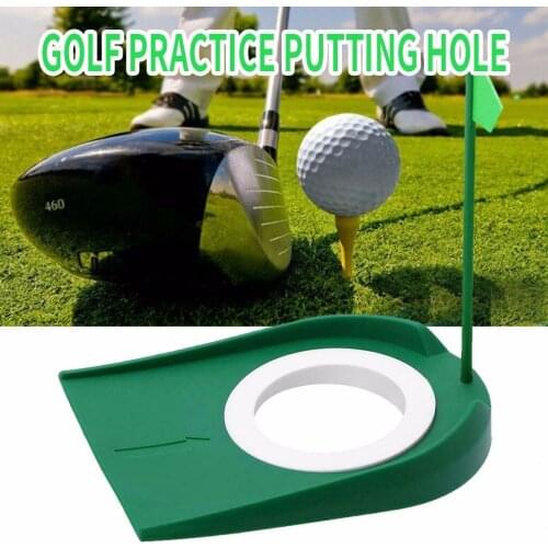 #H35 Indoor Outdoor Golf Putting Cup With Hole Flag Training Putter Practice Aid Golf Training Aids Accessories