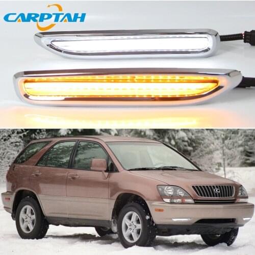 LED Daytime Running Light For Lexus RX300 RX 1998 - 2002 Waterproof 12V Yellow Turn Signal Indicator Light Bumper LED DRL