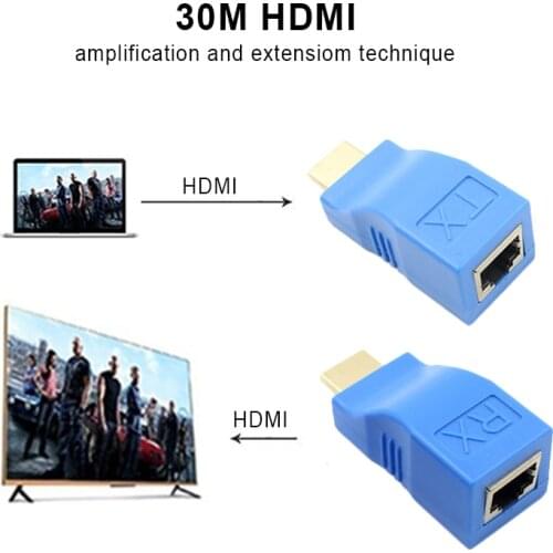REDAMIGO 30m HD 1080P HDMI Extender 1x1 Splitter HDMI sender&receiver HDMI cable with Cat6 RJ45 cable for projector HDTV