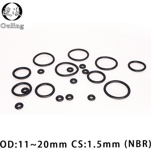 50PCS/lot Rubber Ring NBR Sealing O-Rings CS1.5mm OD11/11.5/12/13/14/15/16/17/18/19/20mm O Ring Seal Gasket Oil Ring Washer