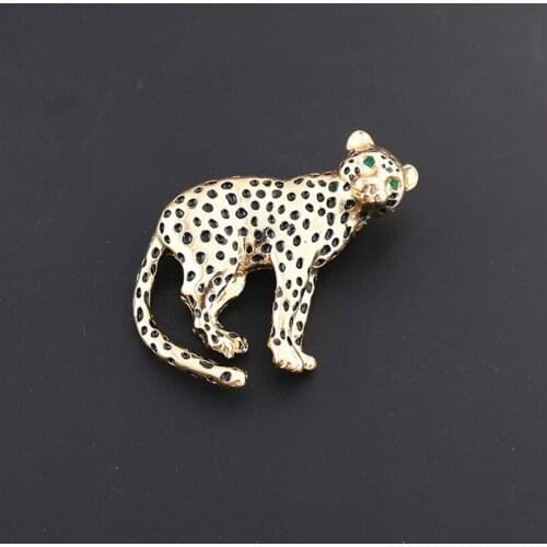 Vintage Leopard Brooch Women Girl Animal Leopard Brooch Suit Lapel Pin Fashion Jewelry Accessories for Gift Party