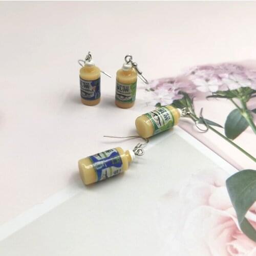 1Pair Korea Funny Milky Tea Resin Drop Earrings for Women Fashion Creative Drink Jewelry Personality Birthday Gifts EC256