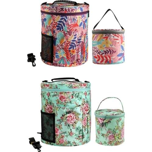 Knitting Tote Bag w/ Drawstring Closure, Portable Yarn Storage Bag, Yarn Skein and Crochet Supplies, Reinforced Grommets on Top