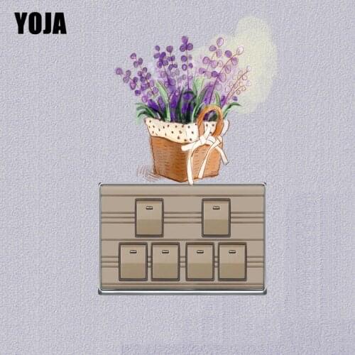 YOJA Cute Smart Lavender Flower Switch Sticker Beautiful Classic Design PVC Room Decorative Wall Decal 15SS0009