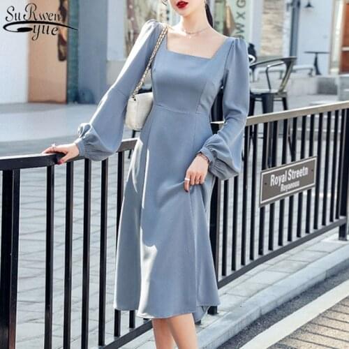 French Style Lantern Sleeve Dress New Fashion Casual autumn Dresses Woman Summer 2021 Elegant Vestidos Robe 13276