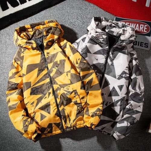Winter Patchwork Camouflage Warm Cotton Hooded Tactical Jacket Parka Jacket Mens Fit Casual