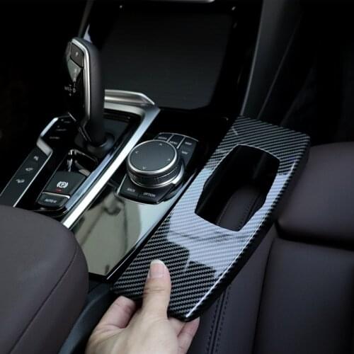 1PCS ABS Carbon Fiber Gearbox Panel Trim Cover Car Accessories For BMW X3 G01 X4 G02 IX3 G08 M Sport