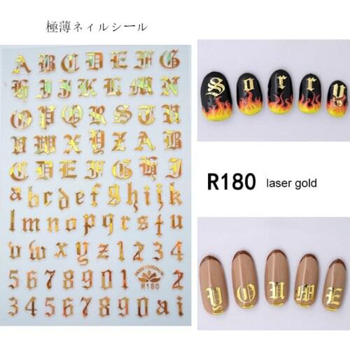 3D Letters Nails Art Manicure Back Glue Decal Decorations Nail Sticker For Nails Tips Beauty