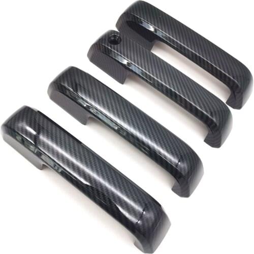 4pcs x For Ford F150 2015-20 Exterior Side Door Handle Cover Trim Carbon Fiber Style