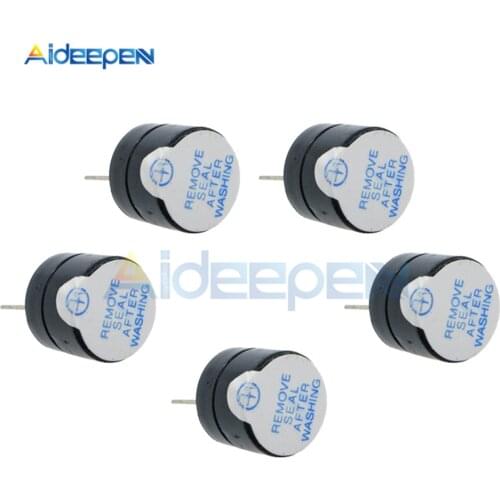 5Pcs 5V Active Buzzer Magnetic Long Continous Beep Tone Alarm Ringer MINI Active Piezo Buzzers For Computers Printers 12*9.5mm