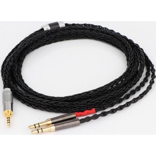 8Cores 2.5mm to 2*3.5mm Balanced Upgrade Cable For Denon AH-D7200 AH-D5200 d9200 Headphone