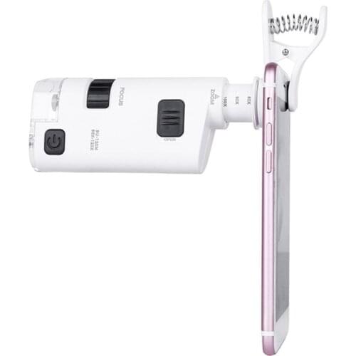 80-120X Microscope With Phone Clip LED Lamp Magnifier Loup Textile Microscopes -KB