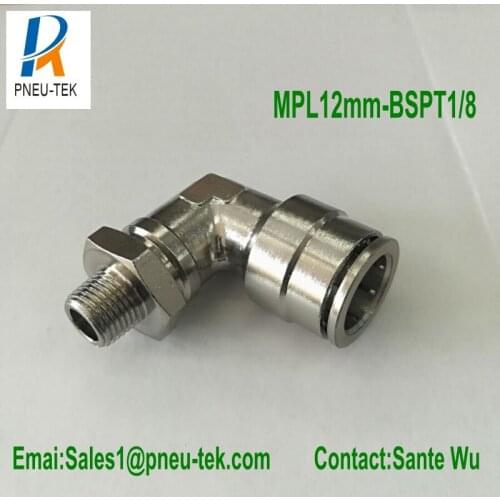 BPL12MM-R1/8,90 Degrees Swivel Male Elbow, Brasspush In Fittings, One Touch In Fittings,tube fittings