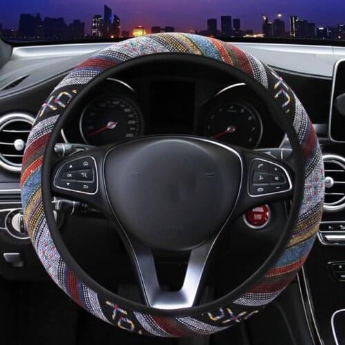 Car Steering Wheel Cover Car Auto Steering Covers Decoration Car Accessories Linen Universal