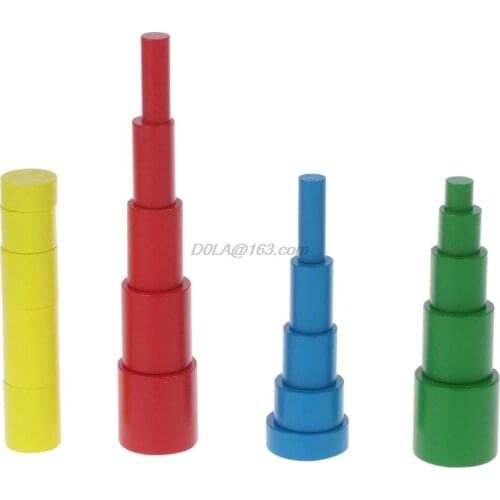 Popular Montessori Wooden Cylinders Educational Toys Kids Children Early Teaching Gift