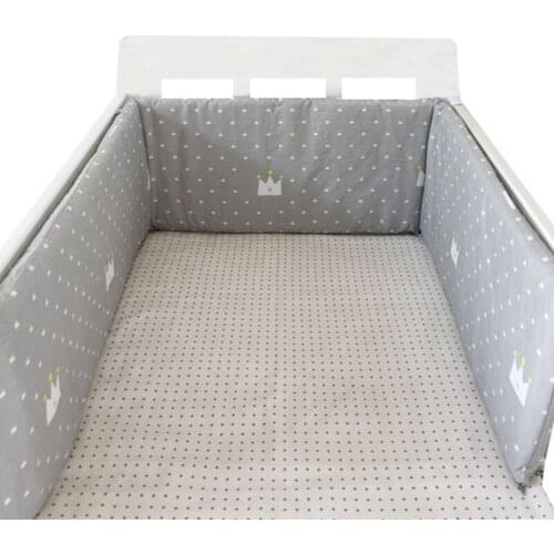 Nordic Stars Design Baby Bed Thicken Bumpers One-piece Crib Around Cushion Cot Protector Pillows Newborns Room Decor 180*30cm