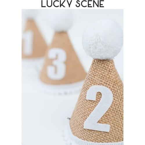 Kids First Birthday Hat Forest Style 1th 2th 3th Years Kids Birthday Party Hat Baby Shower Headband Decorations S01060