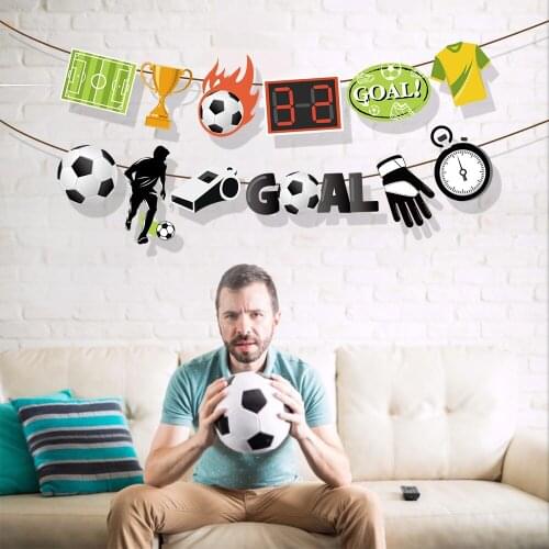 Baby Shower Sports Football Happy Birthday Banner Party Decoration Boys Birthday Party Favor DIY Football Wall Hanging Bunting