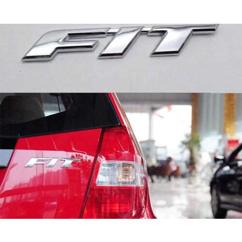 For Honda Fit Emblem Badge Silver Car Rear Trunk Decal Logo Letter Nameplate Sticker