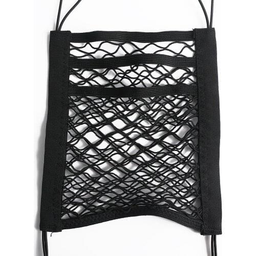 Between Car Seats Elastic Net Bags 3-layer Storage Bag Car Divider Pet Barrier High Stretchy Mesh Auto Interior Organizer