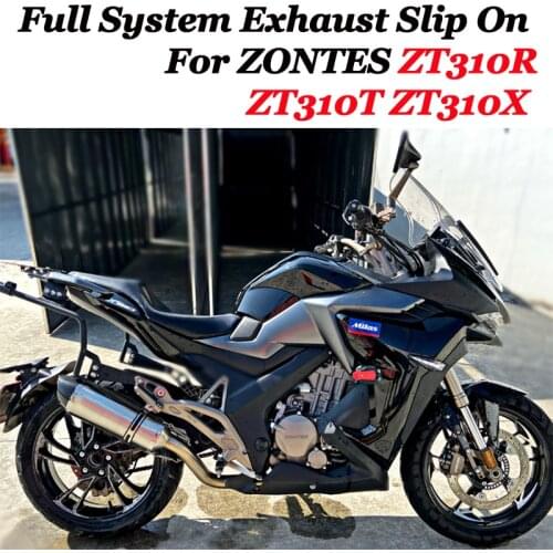 Full System Motorcycle Exhaust Silencer For ZONTES ZT310R ZT310T ZT310X Modified Carbon Fiber Muffler With DB Killer
