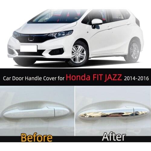 KARCNG 8pcs/set Car door handle cover stainless steel Chrome decorative sticker FOR Honda Fit Jazz 2014 2015 2016