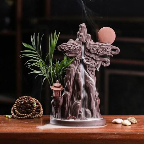 Ceramic Sandalwood Backward Flow Incense Burner Ornament Creative Ornament Indoor Tea Ceremony Vertical Aloes Incense Holder