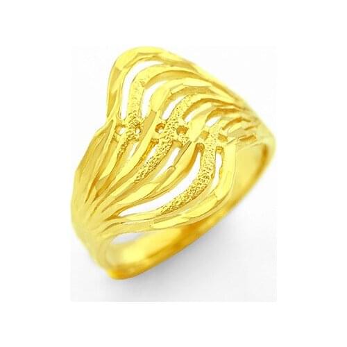 Classic 14K Plated Ring Womens Wedding Engagement Fine Jewelry Exquisite Hollow Design Adjsutable New Years Gifts Female