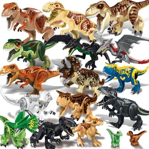 Building Block Tyrannosaurus Dinosaur Jurassic Rex World Assembly Bricks Figures Dino Pterosaur Raptor Toy Kids for Gift Child