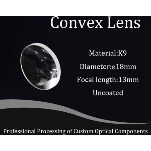 Hot selling optical glass convex lens diameter 18mm focal length 13mm sample K9 mini magnifier